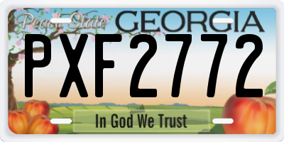 GA license plate PXF2772