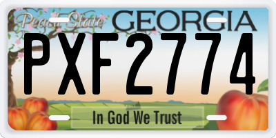 GA license plate PXF2774