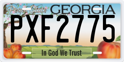 GA license plate PXF2775