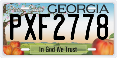 GA license plate PXF2778