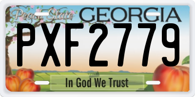 GA license plate PXF2779