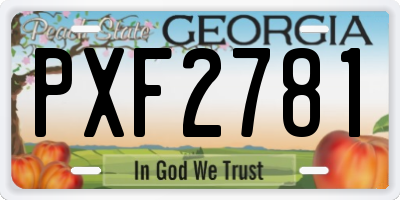 GA license plate PXF2781