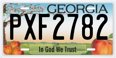GA license plate PXF2782
