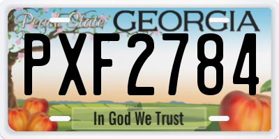 GA license plate PXF2784
