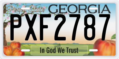 GA license plate PXF2787
