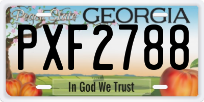 GA license plate PXF2788