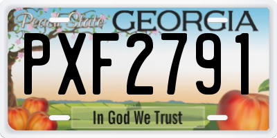 GA license plate PXF2791
