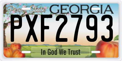 GA license plate PXF2793