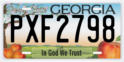 GA license plate PXF2798