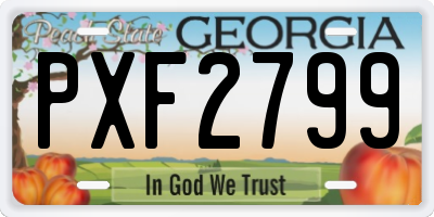 GA license plate PXF2799