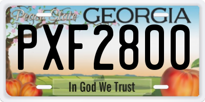 GA license plate PXF2800