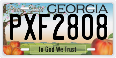 GA license plate PXF2808