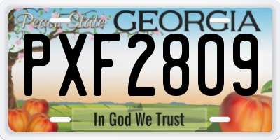 GA license plate PXF2809