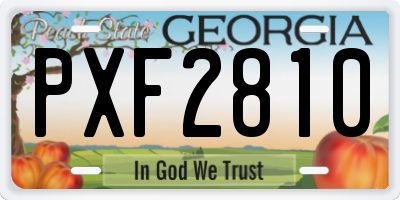 GA license plate PXF2810