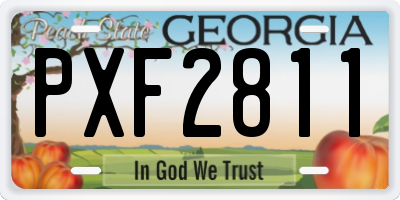GA license plate PXF2811
