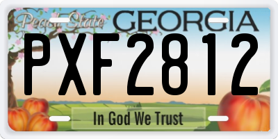 GA license plate PXF2812