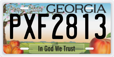 GA license plate PXF2813