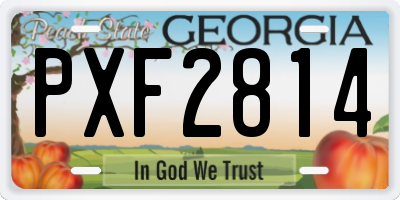GA license plate PXF2814