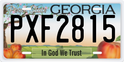 GA license plate PXF2815