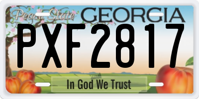 GA license plate PXF2817