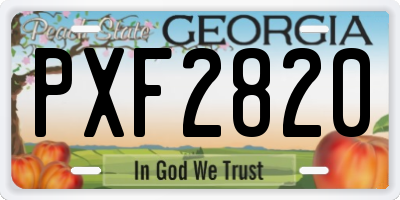 GA license plate PXF2820