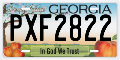 GA license plate PXF2822
