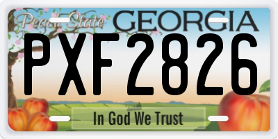 GA license plate PXF2826