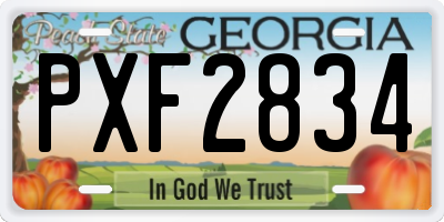 GA license plate PXF2834
