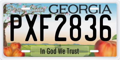 GA license plate PXF2836