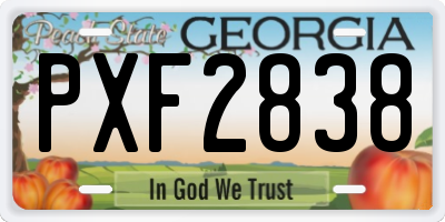 GA license plate PXF2838