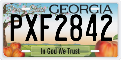 GA license plate PXF2842
