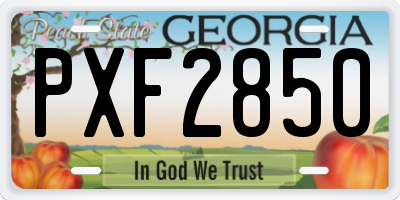 GA license plate PXF2850