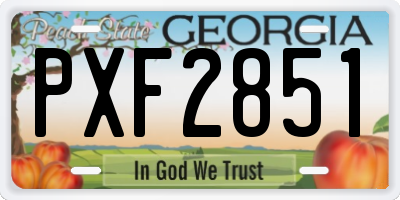 GA license plate PXF2851