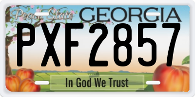 GA license plate PXF2857