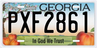 GA license plate PXF2861