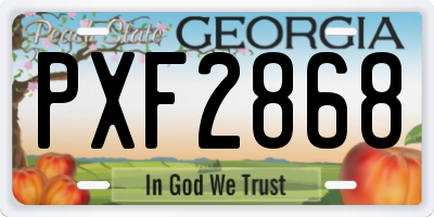 GA license plate PXF2868