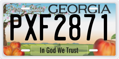 GA license plate PXF2871