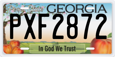 GA license plate PXF2872