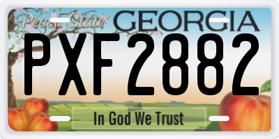 GA license plate PXF2882