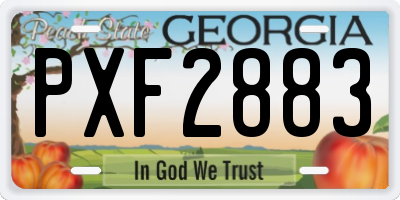 GA license plate PXF2883