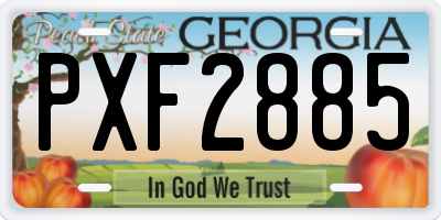 GA license plate PXF2885