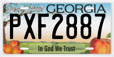 GA license plate PXF2887