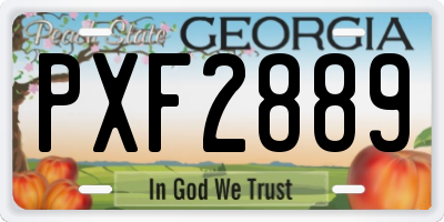 GA license plate PXF2889