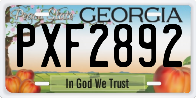 GA license plate PXF2892