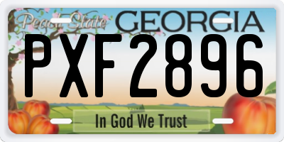 GA license plate PXF2896