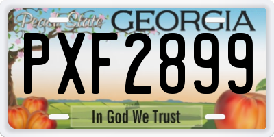 GA license plate PXF2899