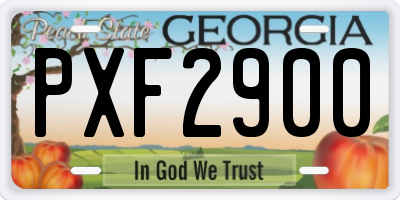 GA license plate PXF2900