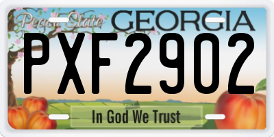 GA license plate PXF2902