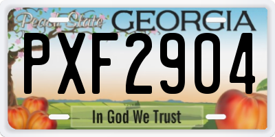 GA license plate PXF2904