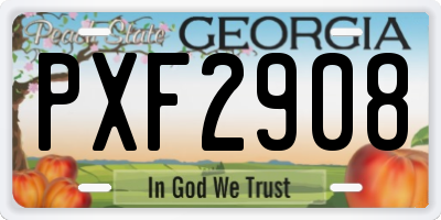 GA license plate PXF2908